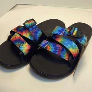 Chaco women’s slides tie dye 8 spring beach shoes Chillos New sandals flip flop